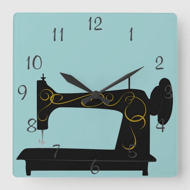 Antique Sewing Machine Wall Clock (Front)