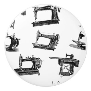 Antique Sewing Machines CUSTOM BACKGROUND COLOR Ceramic Knob