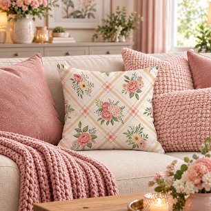 Antique Shabby Chic Pastel Floral Pillow Cover Art