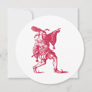 Antique Shakespearean Jester Illustration Invitation