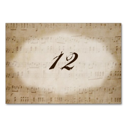 Antique Sheet Music 2 Table Number Placecards