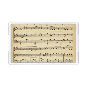 Antique Sheet Music Acrylic Tray
