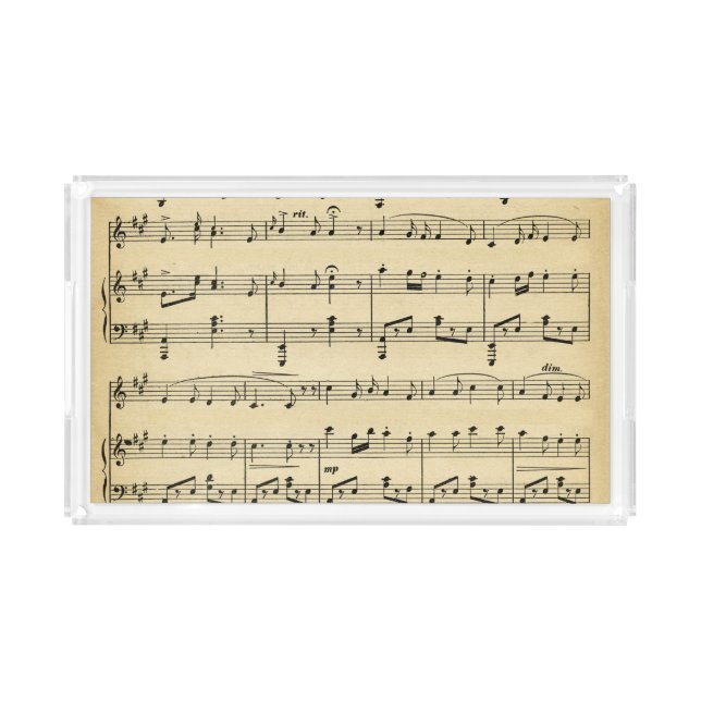 Antique Sheet Music Acrylic Tray (Front)