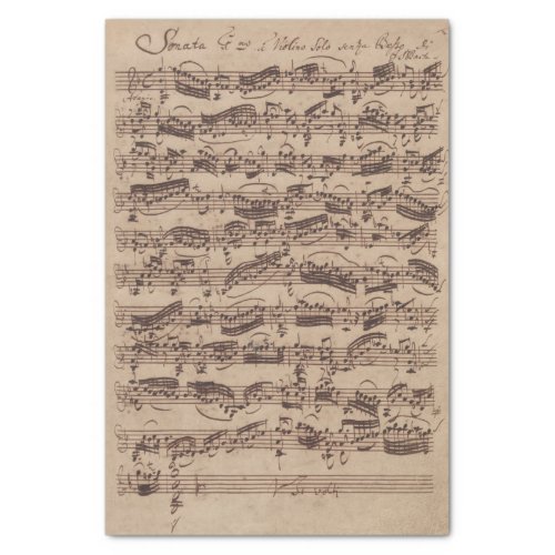 Antique Sheet Music Bach Manuscript