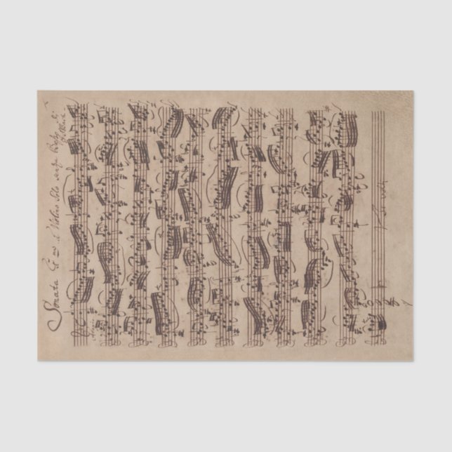 Antique Sheet Music Bach Manuscript (Front)