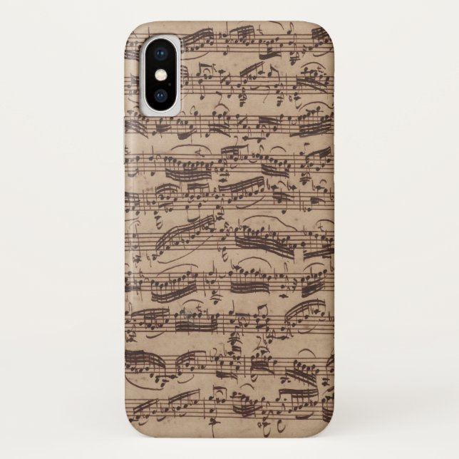 Antique Sheet Music Bach Manuscript Case-Mate iPhone Case (Back)