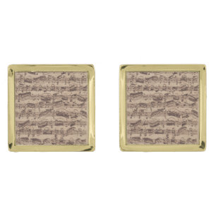 Antique Sheet Music Bach Manuscript Cufflinks