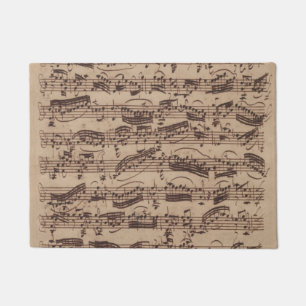 Antique Sheet Music Bach Manuscript Doormat