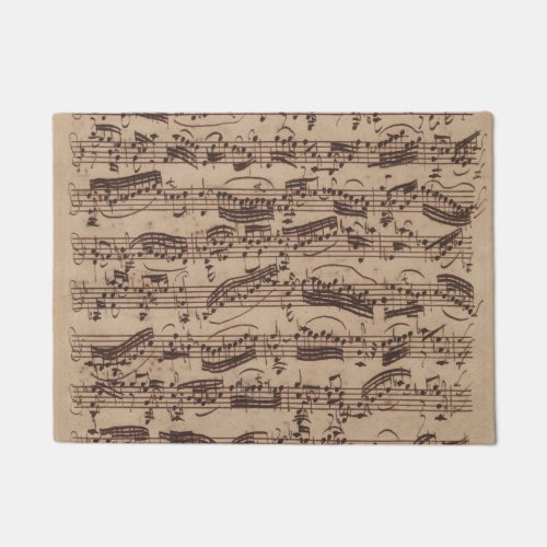 Antique Sheet Music Bach Manuscript Doormat