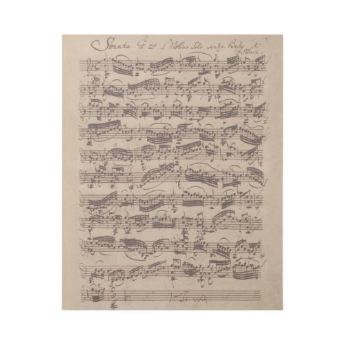 Antique Sheet Music Bach Manuscript Gallery Wrap