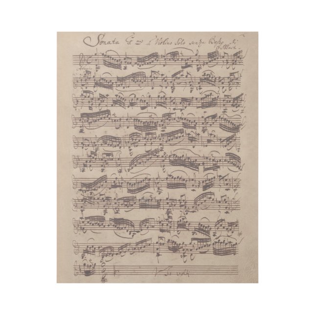 Antique Sheet Music Bach Manuscript Gallery Wrap (Front)