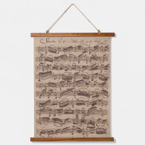 Antique Sheet Music Bach Manuscript Hanging Tapestry