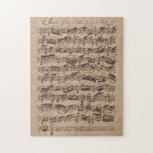 Antique Sheet Music Bach Manuscript Jigsaw Puzzle