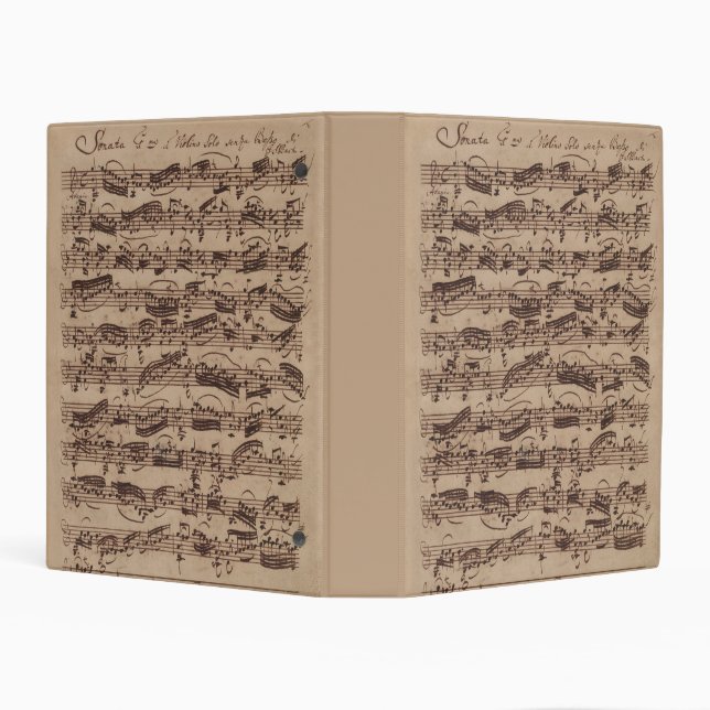Antique Sheet Music Bach Manuscript Mini Binder (Background)