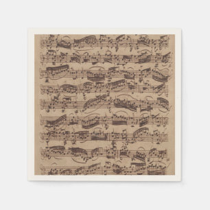 Antique Sheet Music Bach Manuscript Napkins