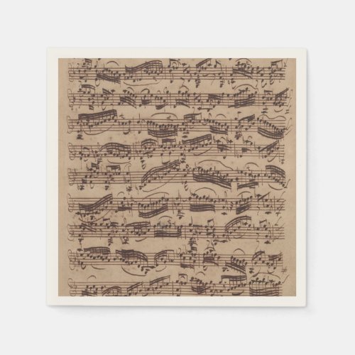 Antique Sheet Music Bach Manuscript Napkins