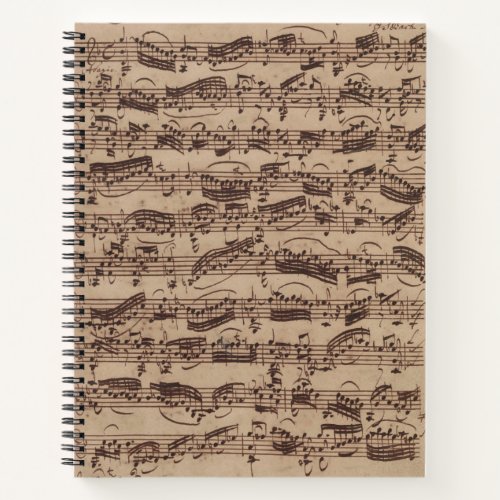 Antique Sheet Music Bach Manuscript Notebook