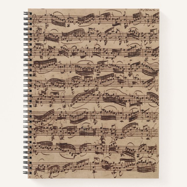 Antique Sheet Music Bach Manuscript Notebook (Front)