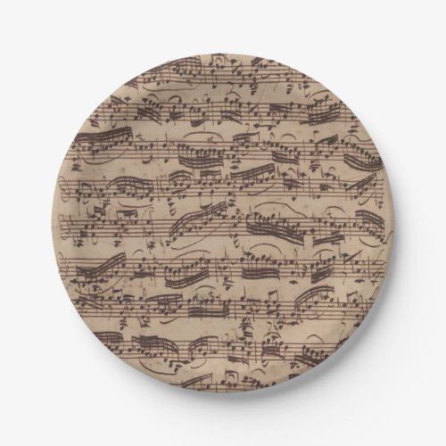 Antique Sheet Music Bach Manuscript Paper Plates