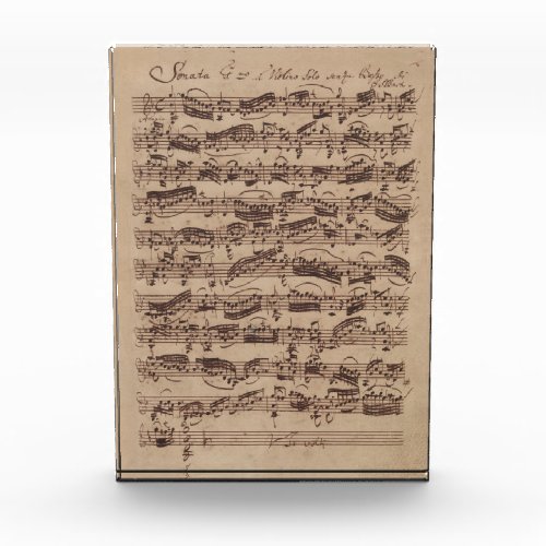 Antique Sheet Music Bach Manuscript Photo Block