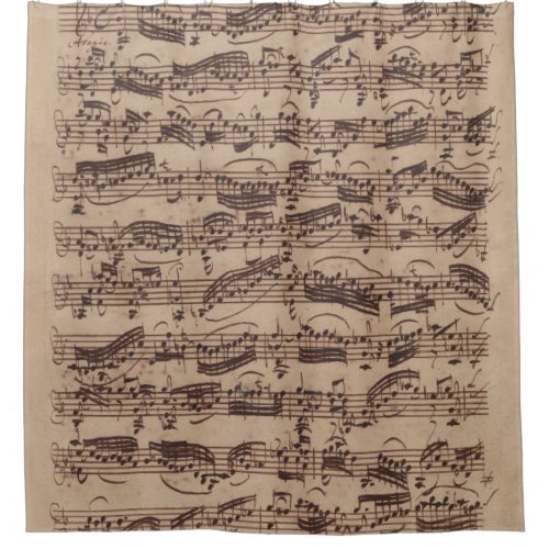 Antique Sheet Music Bach Manuscript Shower Curtain
