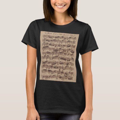 Antique Sheet Music Bach Manuscript T_Shirt