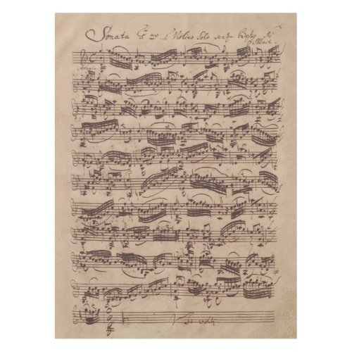 Antique Sheet Music Bach Manuscript Tablecloth