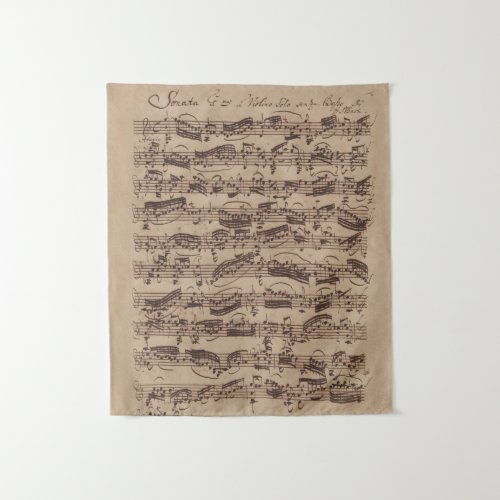 Antique Sheet Music Bach Manuscript Tapestry