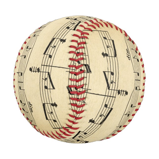 Antique Sheet Music Baseball (Angled)