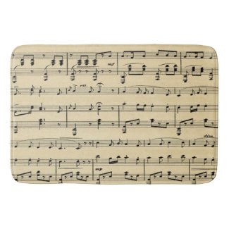 Antique Sheet Music Bath Mat