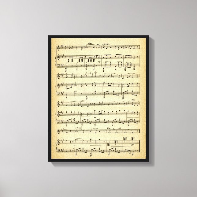 Antique Sheet Music Canvas Print (Front)