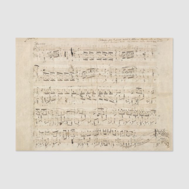 Antique Sheet Music Chopin Manuscript (Front)