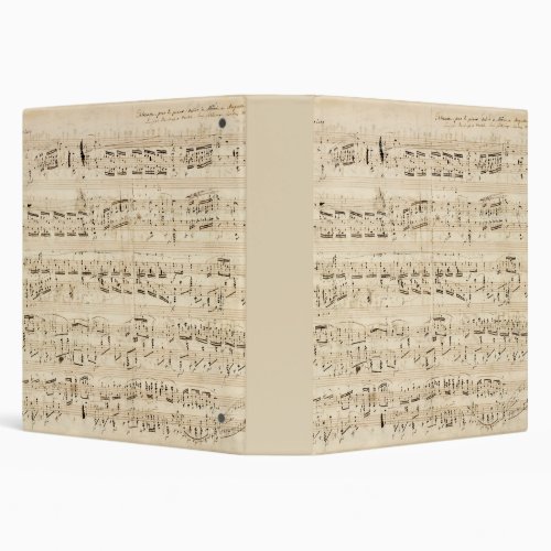 Antique Sheet Music Chopin Manuscript 3 Ring Binder