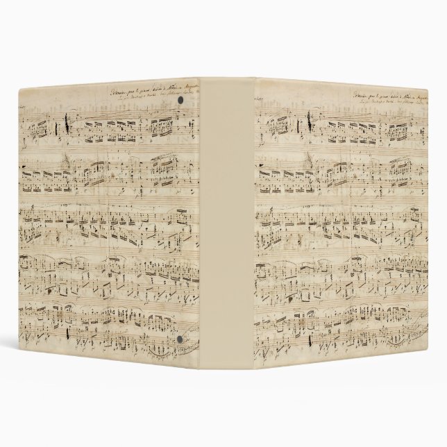 Antique Sheet Music Chopin Manuscript 3 Ring Binder (Background)