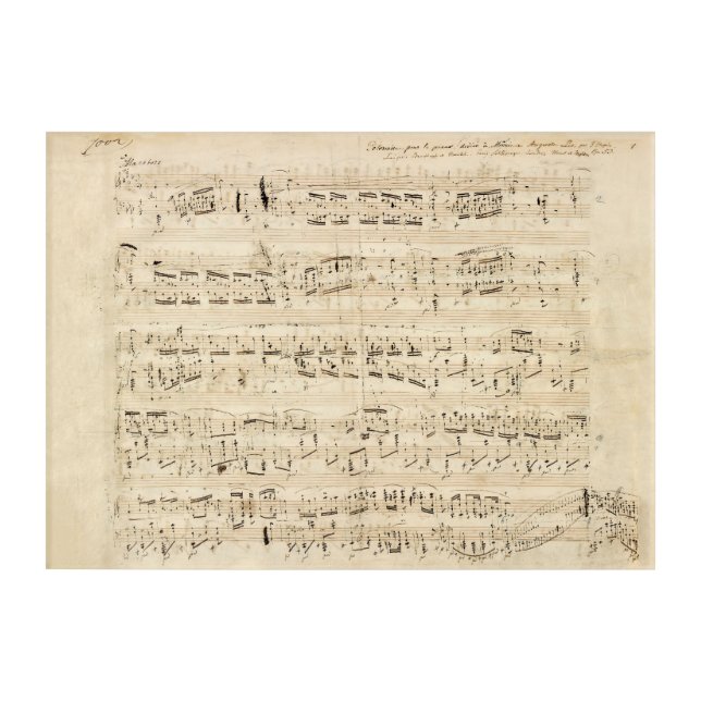 Antique Sheet Music Chopin Manuscript Acrylic Print (Front)