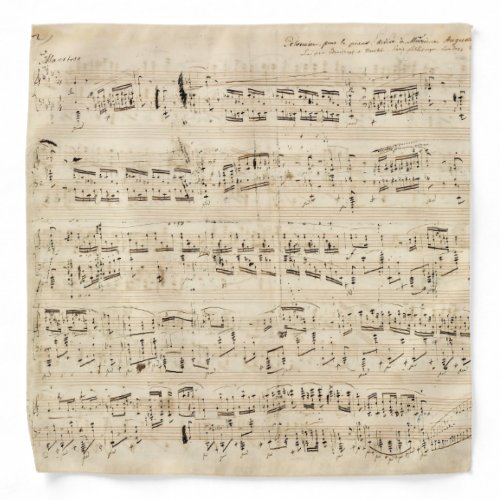 Antique Sheet Music Chopin Manuscript Bandana