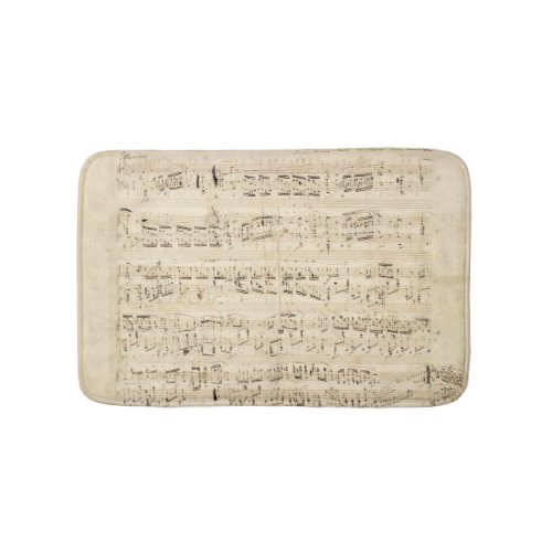 Antique Sheet Music Chopin Manuscript Bath Mat