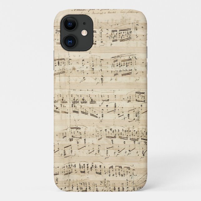 Antique Sheet Music Chopin Manuscript Case-Mate iPhone Case (Back)