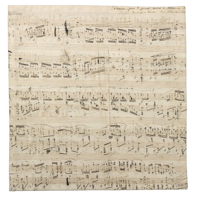 Antique Sheet Music Chopin Manuscript Cloth Napkin (Front)