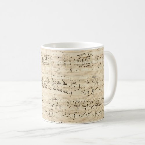 Antique Sheet Music Chopin Manuscript Coffee Mug