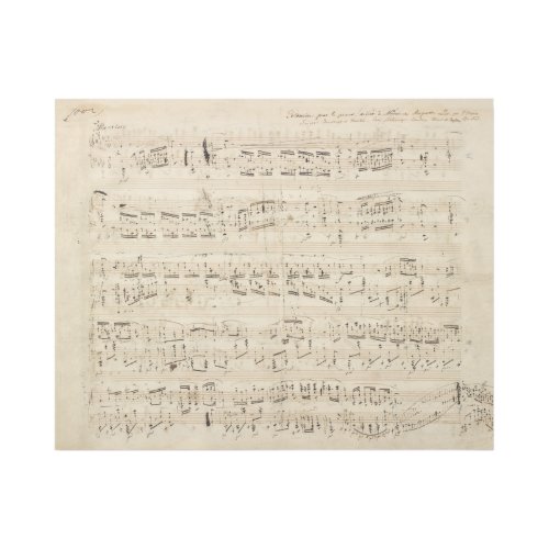 Antique Sheet Music Chopin Manuscript Gallery Wrap