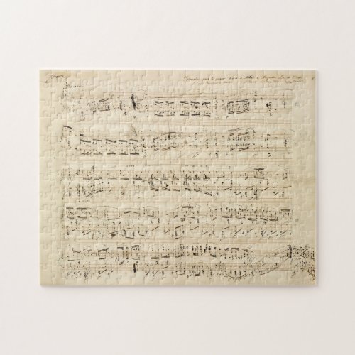 Antique Sheet Music Chopin Manuscript Jigsaw Puzzle