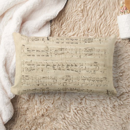 Antique Sheet Music Chopin Manuscript Lumbar Pillow