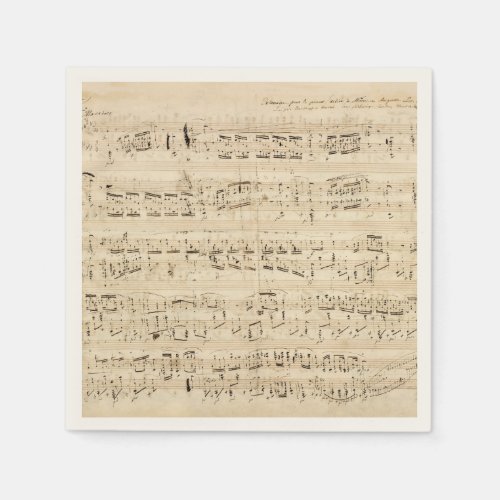Antique Sheet Music Chopin Manuscript Napkins