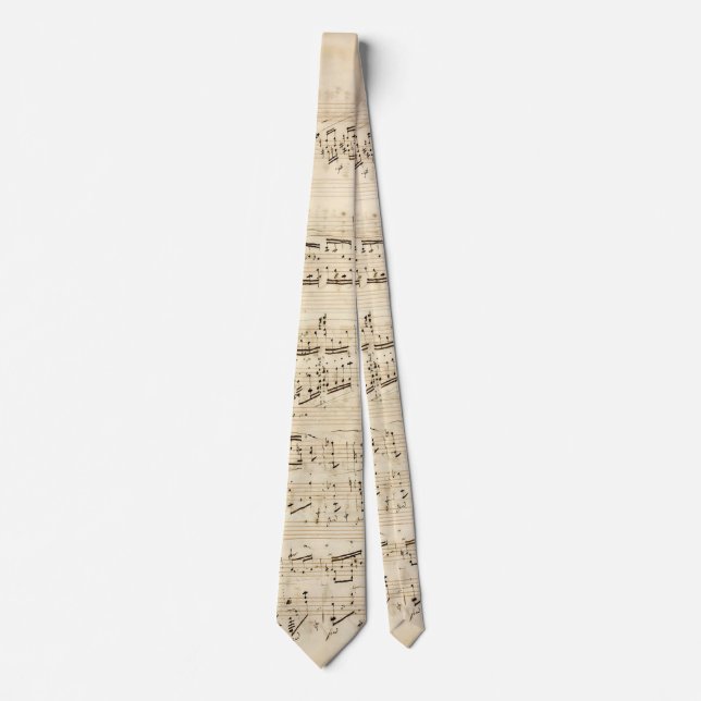 Antique Sheet Music Chopin Manuscript Neck Tie (Front)
