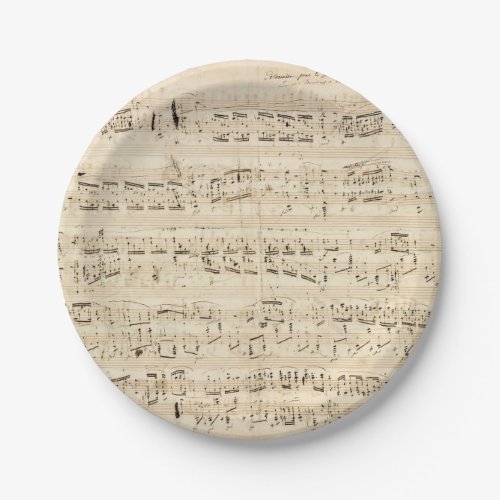 Antique Sheet Music Chopin Manuscript Paper Plates