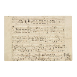 Antique Sheet Music Chopin Manuscript Placemat