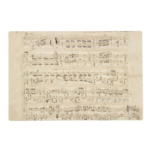 Antique Sheet Music Chopin Manuscript Placemat