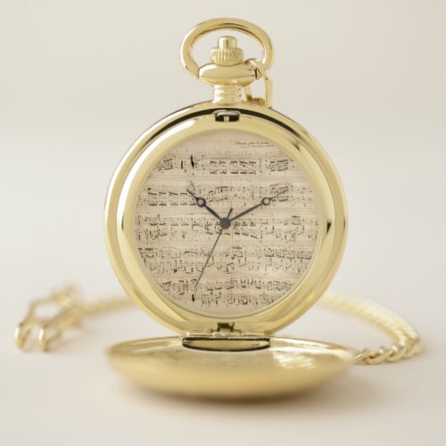 Antique Sheet Music Chopin Manuscript Pocket Watch