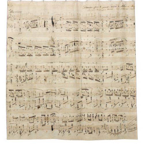Antique Sheet Music Chopin Manuscript Shower Curtain